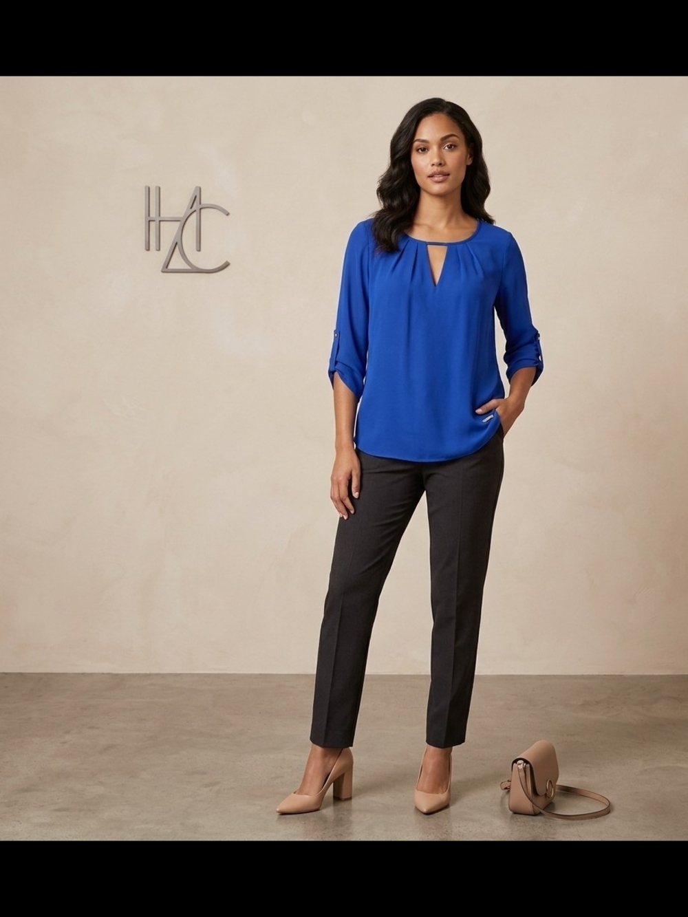 A'Gaci cobalt blue blouse